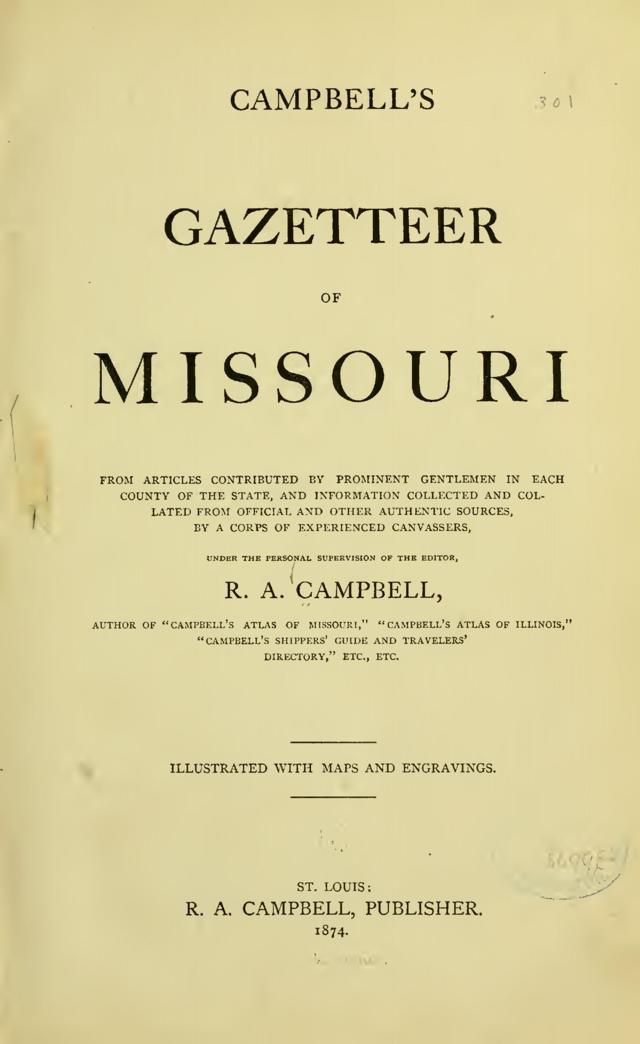 Campbell's Gazetteer of Missouri - Title Page